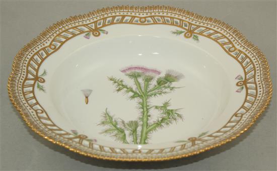 A Royal Copenhagen Flora Danica soup dish, 24.5cm.